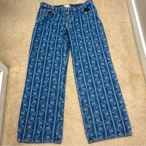 Free People We The Free Tennessee Printed Boyfriend Jeans, Size 32